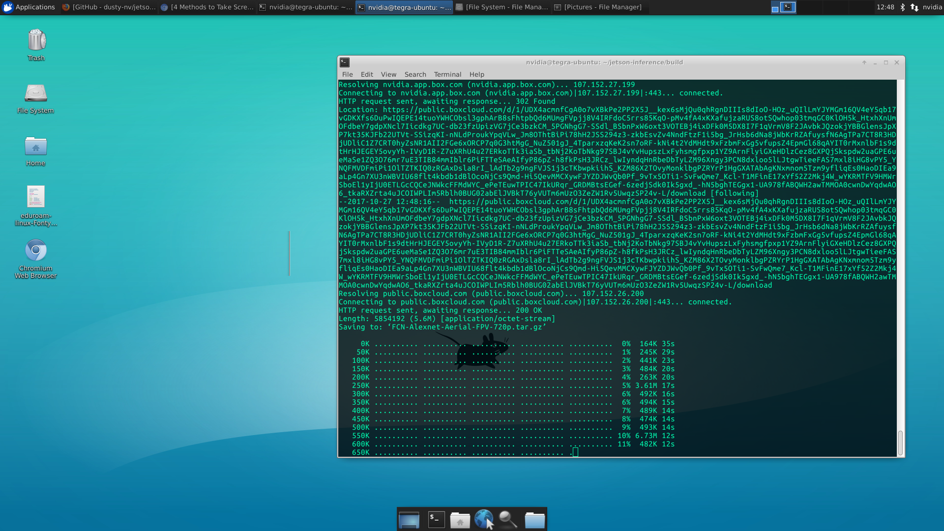 Screenshot van Linux met XFCE.